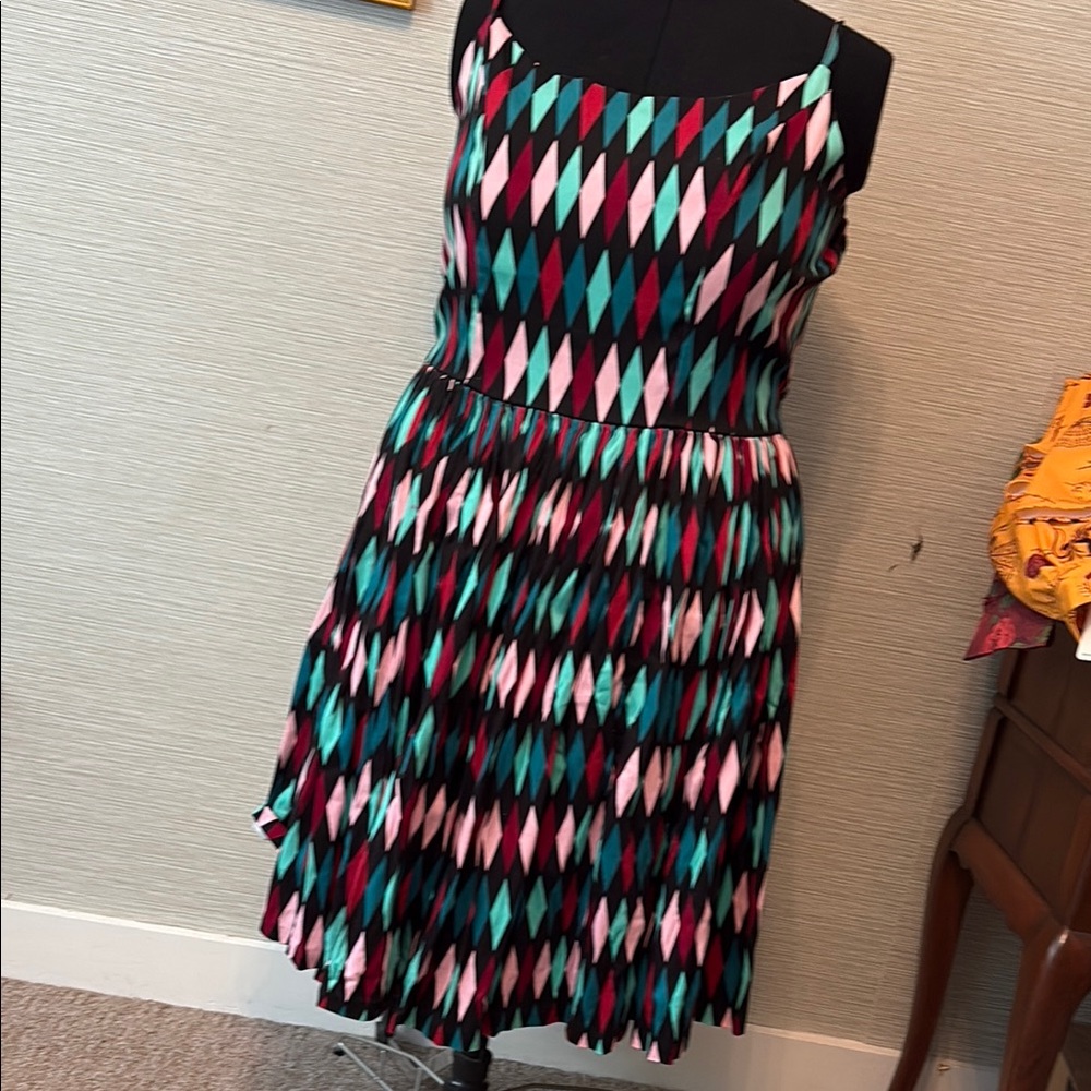 PUG Jenny dress in black harlequin